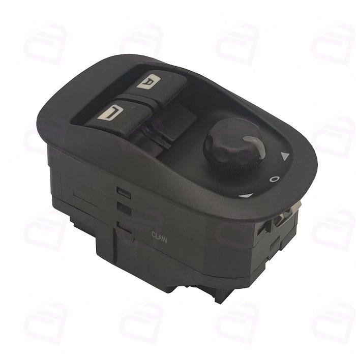 کلید شیشه بالابر پژو 206 تیپ 5 جلو تنظیم آینه بغل دو سوکت کلاو CL187 (پژو TU5 SD)